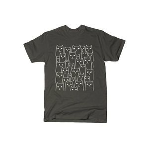 Snorg Tees Mens Grey Suspicious Cats Graphic Tee